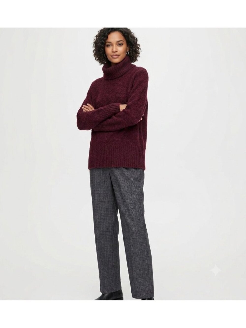 Aritzia Babaton Plutarch Sweater XXS Brick Brown LS Turtleneck Alpaca Wool Blend